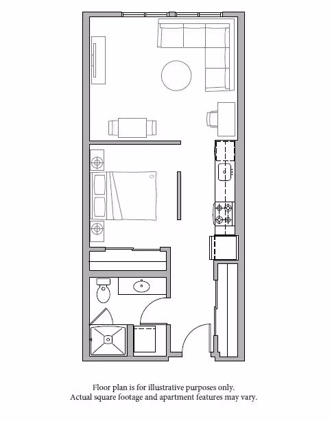 O2 Open 1 Bed North N620 floor plan